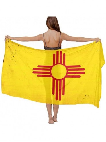 Cover-Ups Women Girl Fashion Chiffon Scarf Bikini Cover Up Summer Beach Sarong Wrap - New Mexico Flag Grunge - CU19C6N2OT2 $4...