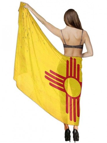 Cover-Ups Women Girl Fashion Chiffon Scarf Bikini Cover Up Summer Beach Sarong Wrap - New Mexico Flag Grunge - CU19C6N2OT2 $1...