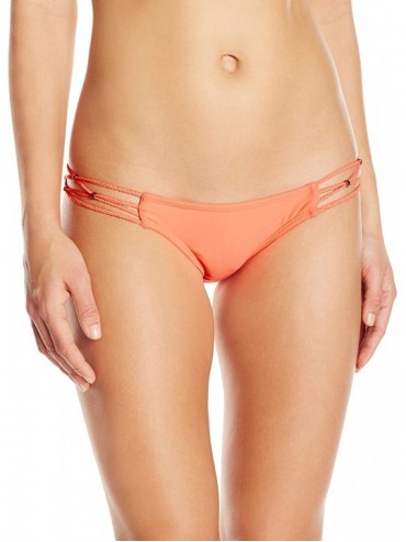 Tankinis Women's Enjoy Braided Teeny Bikini Bottom - Coral - CU11QZU4TSF $53.25