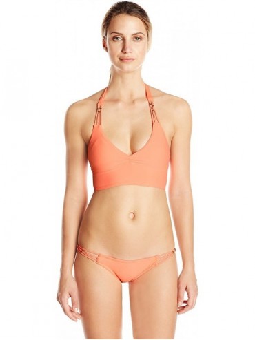 Tankinis Women's Enjoy Braided Teeny Bikini Bottom - Coral - CU11QZU4TSF $28.73