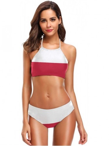 Sets Scuba Dive Flag Bikini Swimwear Swimsuit Beach Suit Bathing Suits for Teens Girls Women - Polish Flag - C118R5MG2G6 $56.20