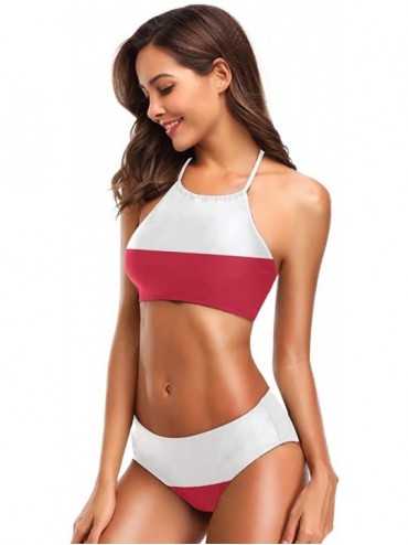 Sets Scuba Dive Flag Bikini Swimwear Swimsuit Beach Suit Bathing Suits for Teens Girls Women - Polish Flag - C118R5MG2G6 $25.40