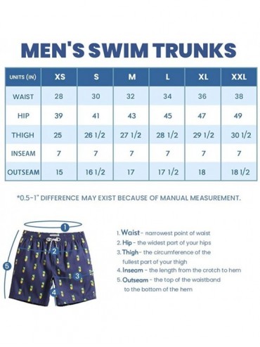 Board Shorts Mens Slim Fit Quick Dry Swim Shorts Swim Trunks Mens Bathing Suits with Mesh Lining - Palm Tree-red - CN18RGOZHK...