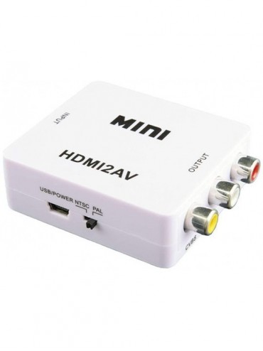 Tankinis Mini Composite 1080P HDMI to RCA Audio Video CVBS AV Adapter Converter for HD TV - White - C318ZANOM8X $29.18