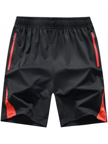 Briefs Men's Swim Trunks Summer Plus Size Thin Quick Drying Beach Trousers Casual Sports Short Pants - Red - CT18SKYR6AC $23.89