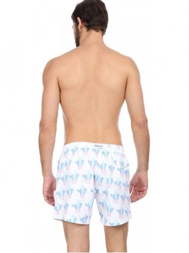 Trunks Palmers Swim Shorts Mens Quick Dry Swim Trunks with Mesh Lining- Print Swimwear Swimsuit - Cactus - CS196L8XSD0 $12.85