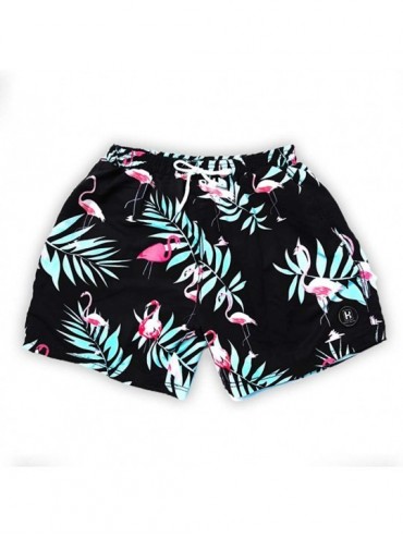 Board Shorts Men's Quick Dry Waterproof Boardshorts Printed Mesh Liner Swim Trunks with Drawstring - Flamingo - CS18SRZ2T0S $...