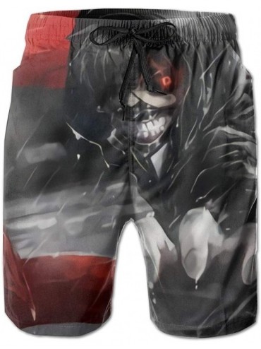 Board Shorts Tokyo Ghoul Men's Swimming Trunks Beach Shorts Quick-Drying Beach Swimsuit Pocket Comic Style - Tokyo Ghoul3 - C...
