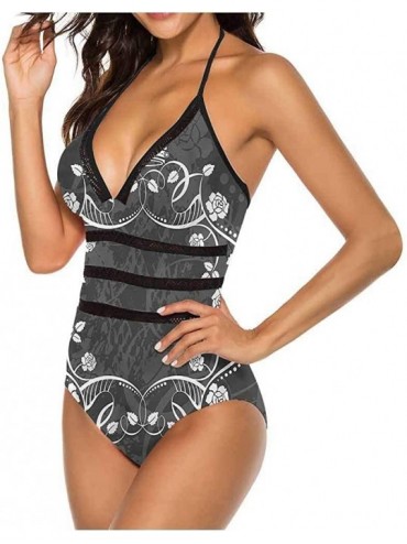 Tops Women's Strappy Swimwear Princess Portrait Frame Great for Pool Party - Multi 06 - CW19C2E5K0N $69.99
