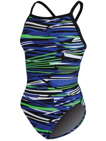 Racing Swimwear Styx V-2 Back - Blue/Green- 22 - CJ11JVZE4AD $18.69