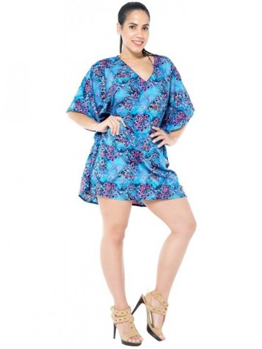 Cover-Ups Women's Skull Halloween Costume Beach Swimsuit Cover Ups Drawstring A - Blue_g276 - CP12NU592P0 $17.16