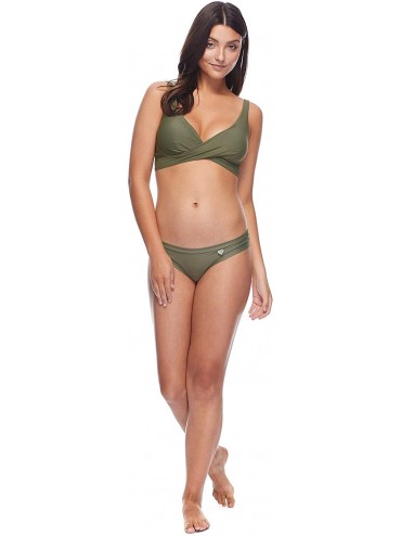 Tops Women's Smoothies Orla Solid Hidden Uw Bikini Top Swimsuit with Crossover Neckline - Smoothie Cactus - CV18Z05I706 $34.04