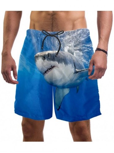 Board Shorts Men's Beach Shorts with Pockets Quick Dry Swim Short Trunks Ocean Animal Shark Swimsuit L - CG1979ISDTZ $36.83