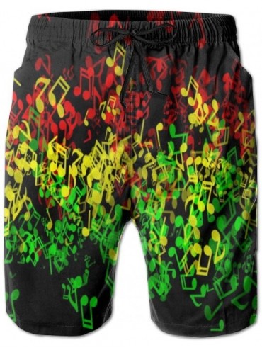 Board Shorts Men's Rasta Reggae Music Swim Trunks Beach Board Shorts - Rasta Reggae Music - CR18RXMHZQK $43.86