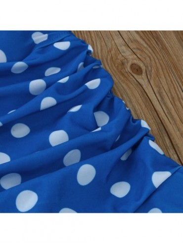 One-Pieces Plus Size Women Tankini Set Push up Padded Swimsuit Bathing Suit Swimwear - Blue - CN18OSY6QRK $22.88