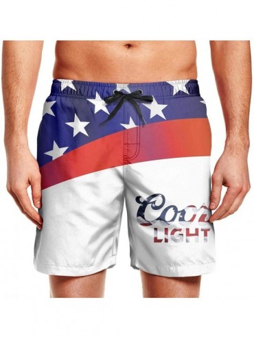 Trunks Coors-Light-Logo- Men's Swimsuit Trunks Summer Fashion Quick Dry Swim Trunks - Coors Light 3d - C71972GQ2SS $37.96