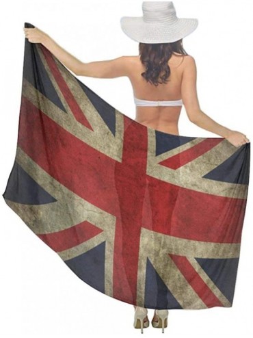 Cover-Ups Women Chiffon Scarf Summer Beach Wrap Skirt Swimwear Bikini Cover-up - Vintage Uk British Flag - C6190HK5R93 $26.60