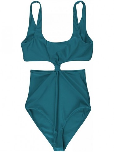 Racing Women's Deep V Padded Backless High Cut Leotard One Piece Swimsuits Bathing Suits - Valley Green - B - CK185TGYMD8 $20.54