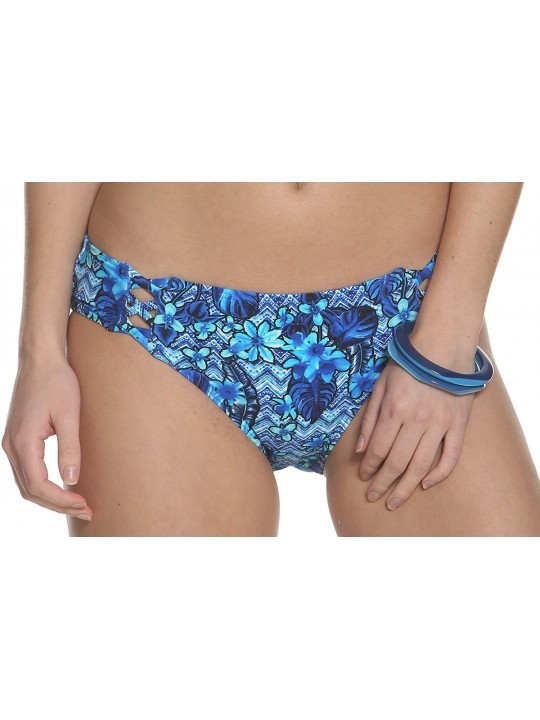 Tankinis Juniors Lace Up Bikini Bottom - Mult Blue - CB193ZKICGX $24.34