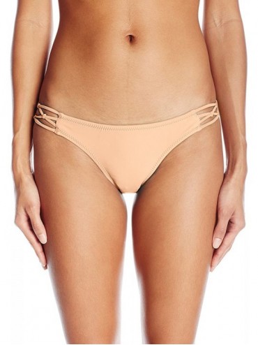 Bottoms Women's Simply Solid Full Bikini Bottom - Pale Peach - C0182Q0T829 $63.01