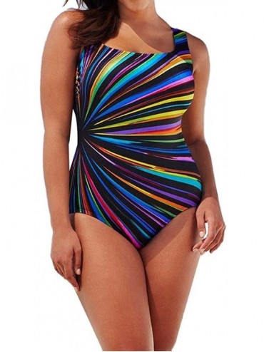 Tankinis Womens Swimming Costume Padded Swimsuit Monokini Swimwear Push Up Bikini Sets - Multi Color - CN195CRIXUY $23.65