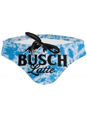 Trunks Queen Men's Low Waist Swim Trunks Drawstring Beach Panties - Busch Latte - CG19CD04ASL $19.45