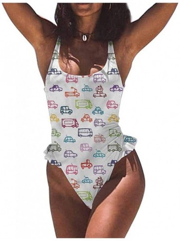 Bottoms Triangle Bikini Sets Cars- Traditional Old Race Car- Trendy- Sexy - Multi 04-one-piece Swimsuit - CP19E774G5S $60.85