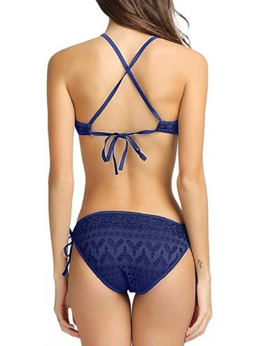 One-Pieces Bikini- Bohemia Printed Bra Swimwear One Piece Bodysuits Monokini - Dark Blue - C118WE9I37T $12.01