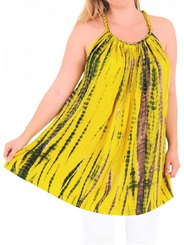 Cover-Ups Women's One Size Beach Dress Kaftan Sun Dresses for Women Hand Tie Dye - Halloween Black_l288 - CD129WX0M5P $35.10