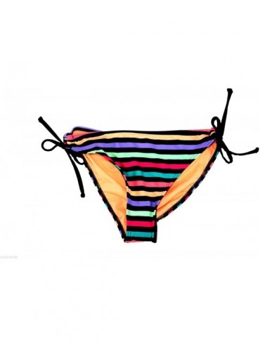 Bottoms Juniors' Striped Side-Tie Bikini Bottoms- Multi- S - CR12JY1H9RJ $12.62
