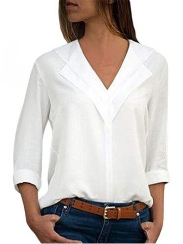 Racing Blouse For Women Loose Print Button Blouse Pullover Tops Shirt - 6 - White - C118RR9Z4IX $26.90