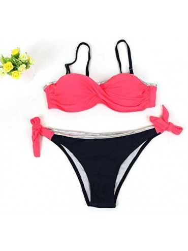Tankinis Swimsuits for Womens Womens Padded Push up Bra Bikini Set Swimsuit Bathing Suit Swimwear Beachwear Watermelon Red - ...