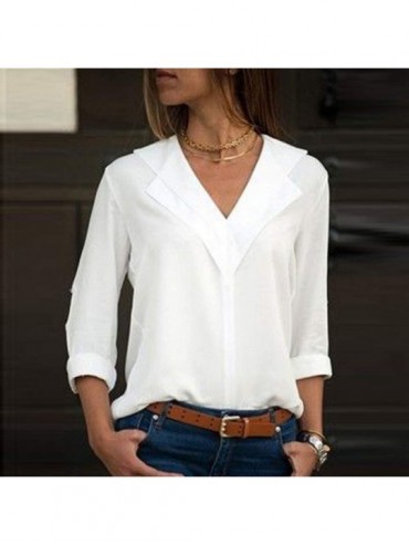 Racing Blouse For Women Loose Print Button Blouse Pullover Tops Shirt - 6 - White - C118RR9Z4IX $16.50
