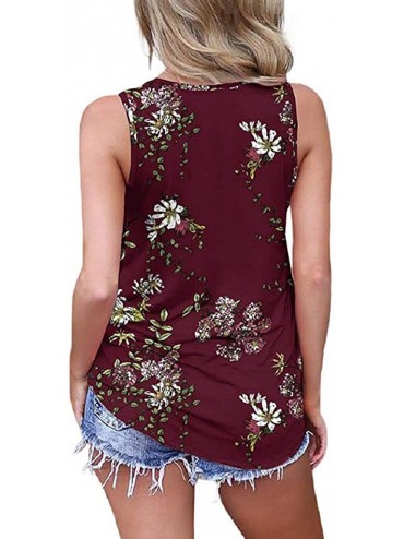 Bottoms Womens Tank Tops- Women's Blouse 2020 Summer Sleeveless V Neck Lace Up Hollow Out Criss Cross Camis - Boho_3 - CB18RW...
