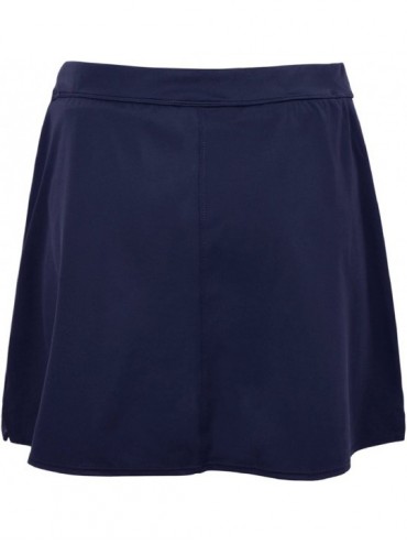 Tankinis Women's Slit Side Quick Drying Swim Skirt with Pockets - Navy - C2182E668UL $17.05