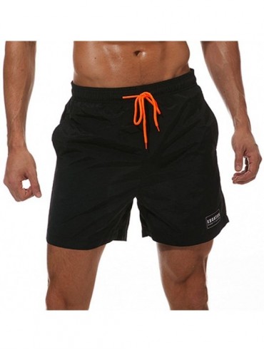 Board Shorts Men's Casual Quick Dry Swim Trunks Beach Boardshorts with Pockets - A-black - C818E35GMWH $41.37