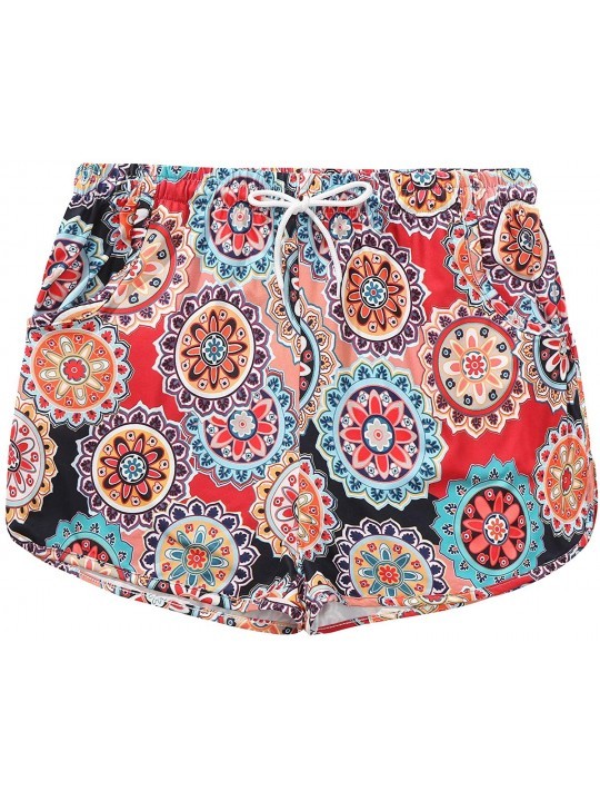 Board Shorts Women Summer Floral Printed Beach Shorts - 5 - CS18TGYS2TE $13.02