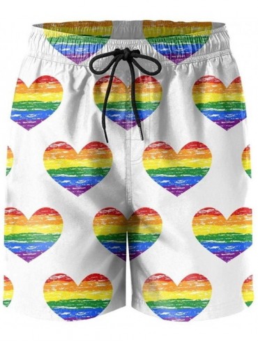 Board Shorts Men Gay Pride Rainbow Flag Black Beach Pants Overall Shorts Hot Pant Beach Pants for Men - Lesbian Gay Lgbt - CG...