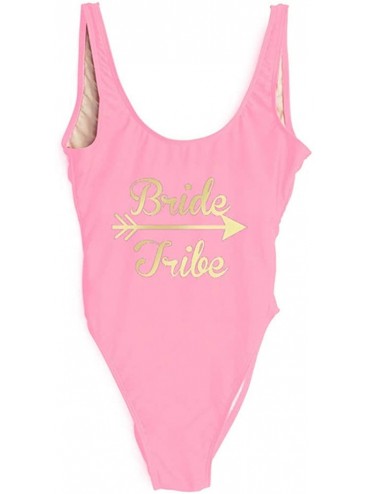 Racing Bride One Piece Swimsuit Cupid's Arrow Bride Tribe Bathing Suits Bride Swimwear Wedding Gift Bodysuit - Bride-tribe-pi...