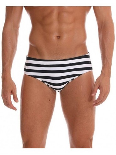 Board Shorts Fashion Summer Swimsuits Men Breathable Beach Shorts Swim Trunks Quick Dry Striped Beachwear Swimwear - Black - ...
