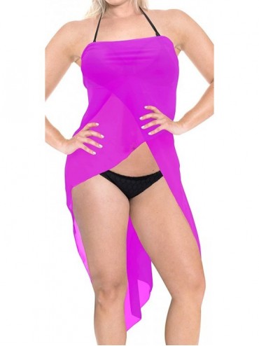 Cover-Ups Shawls Scarves Scarf Women Plus Size Swimwear Pareo Sarong Bikini Coverups Tie Solid Plain A - Autumn Purple_x519 -...