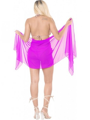 Cover-Ups Shawls Scarves Scarf Women Plus Size Swimwear Pareo Sarong Bikini Coverups Tie Solid Plain A - Autumn Purple_x519 -...
