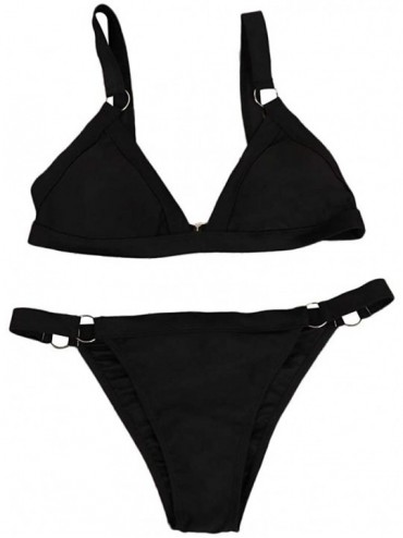 Sets 2020 Sale Womens Bikini Sets- Low Waist Brazilian Two Piece Swimwear Halter Swimsuit Solid Beach Bathing Suits - CY1967Z...