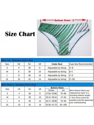 Bottoms Bandeau Bikini Swimsuit for Women Push Up Womens Bathing Suits Removable Straps Beach Sexy Swimwear - Printing - CP18...