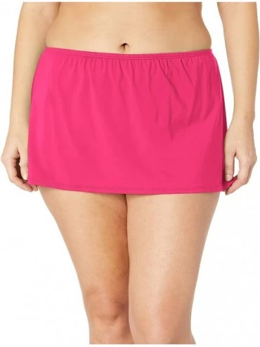 Bottoms Women's Plus Size Kokomo Skirted Bikini Bottom Swimsuit - Pink Poppy - CN18GWHEK5E $60.53