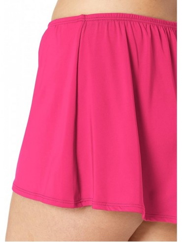 Bottoms Women's Plus Size Kokomo Skirted Bikini Bottom Swimsuit - Pink Poppy - CN18GWHEK5E $23.89