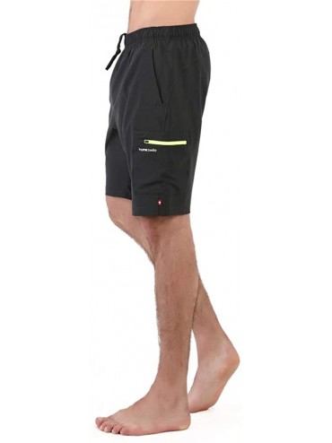 Board Shorts Men's Quick Dry Swim Shorts and Athletic Shorts Swimming Bathing Suits Swimsuit with Pockets Drawstring - Deep G...