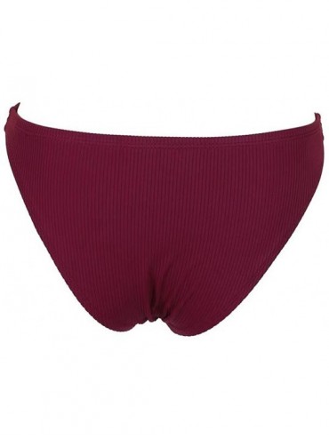 Bottoms Juniors Sangria Ribbed Bikini Bottom XL Purple - CN18OTL9Y0N $17.54