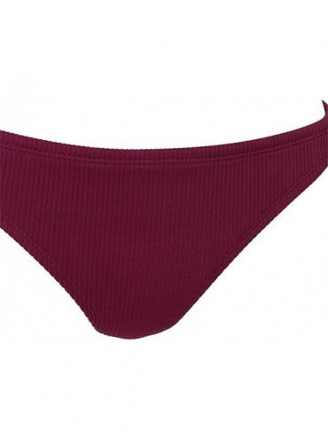 Bottoms Juniors Sangria Ribbed Bikini Bottom XL Purple - CN18OTL9Y0N $17.54