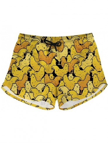 Board Shorts Summer Beach Casual Shorts for Women Girls Air Mesh Quick Drying Short Pants - Chicken-12 - CP18RWK2DT0 $42.55